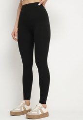 Czarne Klasyczne Legginsy z Wysokim Stanem Melio. Czarne legginsy damskie Born2be, bez wzorów, z jeansu. Za 44.99 zł.