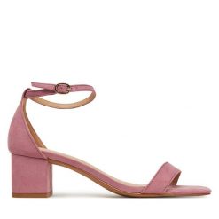 Sandały ONLY Shoes. Czerwone sandały damskie ONLY Shoes, bez wzorów, bez obcasa, na słupku, bez zapięcia. Za 159.99 zł.