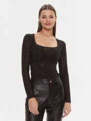 Guess Body Karolina O4RM06 KBZX0 Czarny Slim Fit. Czarne body Guess, z aplikacjami, z syntetyku. Za 909.99 zł.