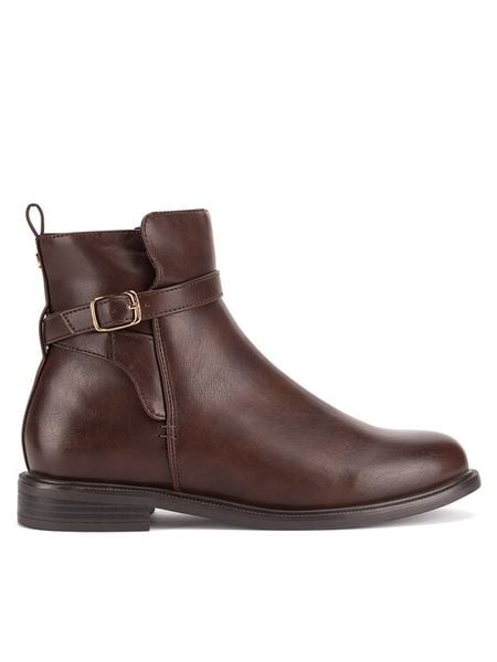 Clara Barson Botki WYL3644A-6 Brązowy. Brązowe botki damskie Clara Barson, bez wzorów, ze skóry, bez obcasa, na płaskiej podeszwie, bez zapięcia. Za 139.99 zł.