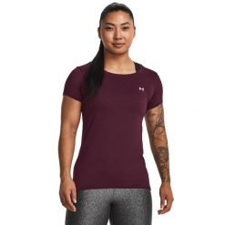 Koszulka damska Under Armour HG Armour SS. Czerwone koszulki sportowe damskie Under Armour, xs, bez wzorów, bez ramiączek. Za 79.99 zł.