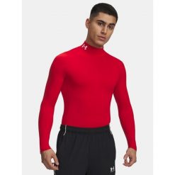 Longsleeve męski Under Armour Comp Mock UA Armour. Czerwone bluzy męskie Under Armour, m, bez wzorów, sportowe, bez ramiączek, bez kaptura. Za 189.99 zł.