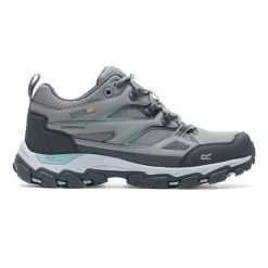 Damskie wodoodporne buty do chodzenia Holcombe III. Szare obuwie trekkingowe damskie Regatta, z materiału, bez zapięcia. Za 287.00 zł.