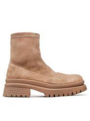 Jenny Fairy Botki WS5795-08 Brązowy. Brązowe botki damskie Jenny Fairy, bez wzorów, z materiału, bez obcasa, na płaskiej podeszwie, bez zapięcia. Za 99.99 zł.