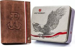 Peterson Duży, skórzany portfel męski z motywem patriotycznym Peterson NoSize. Portfele męskie Peterson, bez wzorów. Za 99.00 zł.