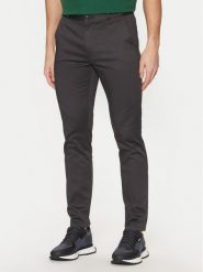 BOSS Chinosy 50531133 Czarny Slim Fit. Czarne eleganckie spodnie męskie Boss, bez wzorów, z bawełny. Za 299.99 zł.