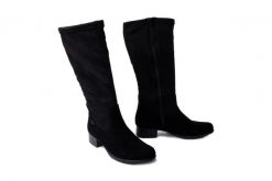 RIEKER 78654-00 black, kozaki damskie. Czarne kozaki damskie Rieker, bez wzorów, z polaru, bez obcasa, na obcasie, bez zapięcia. Za 293.93 zł.
