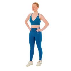 Damski zestaw sportowy Xtreme - legginsy + biustonosz sportowy - Niebieski. Niebieskie legginsy damskie XTREME SOCKSWEAR, bez wzorów, na fitness i siłownię. Za 186.99 zł.