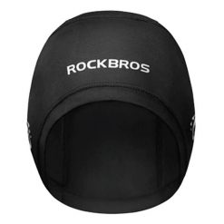 Czapka rowerowa z wycięciami na okulary - czarna. Czarne czapki damskie ROCKBROS, bez wzorów, z materiału, sportowe. Za 67.60 zł.