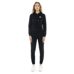 Bluza z bawełna z kaptur na co dzień na siłownię. Czarne bluzy damskie LEONE 1947 APPAREL, bez wzorów, z bawełny, sportowe, bez ramiączek, bez kaptura. Za 246.29 zł.