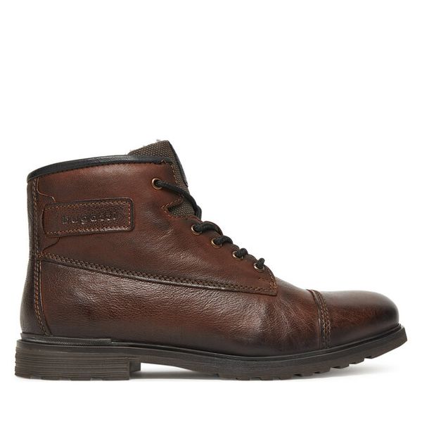 Trzewiki Bugatti. Brązowe botki męskie Bugatti, bez wzorów, bez obcasa, bez zapięcia. Za 339.99 zł.