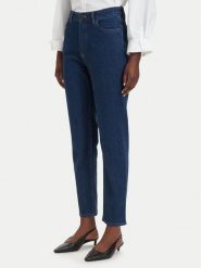 HUGO Jeansy Noe_B 50547418 Granatowy Mom Fit. Niebieskie jeansy damskie Hugo, bez wzorów, z bawełny. Za 424.99 zł.