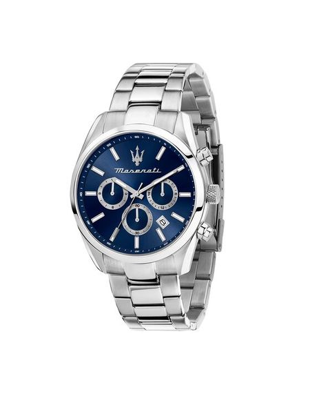Maserati Zegarek Attrazione R8853151005 Srebrny. Szare, analogowe zegarki męskie maserati, bez wzorów, srebrne. Za 1,050.00 zł.