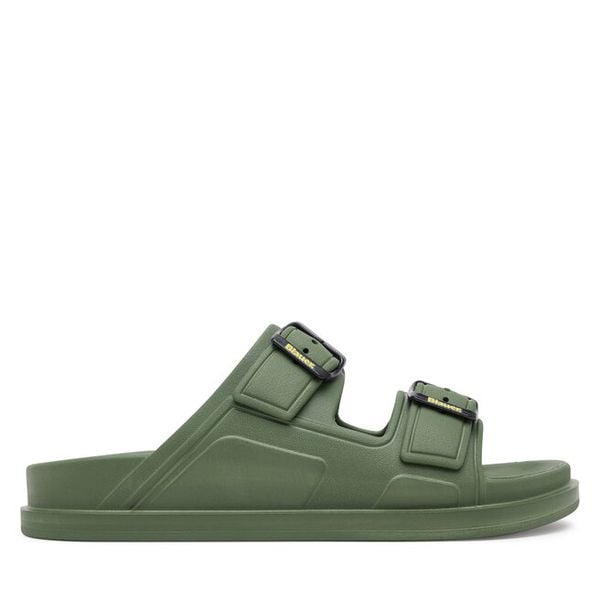 Klapki Blauer. Zielone klapki męskie Blauer, bez wzorów, bez zapięcia. Za 161.99 zł.