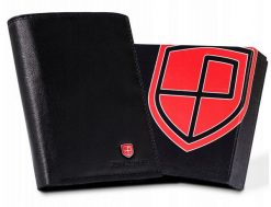 Portfel skórzany Peterson [DH] PTN MR-03-CN czarny. Czarne portfele męskie Peterson, bez wzorów, ze skóry. Za 77.99 zł.