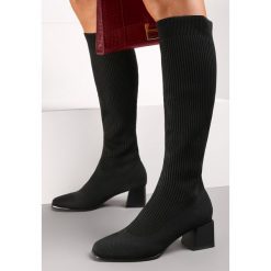 Czarne Kozaki z Elastyczną Cholewką Timerine. Czarne kozaki damskie Renee, bez wzorów, bez obcasa, na obcasie, bez zapięcia. Za 139.99 zł.