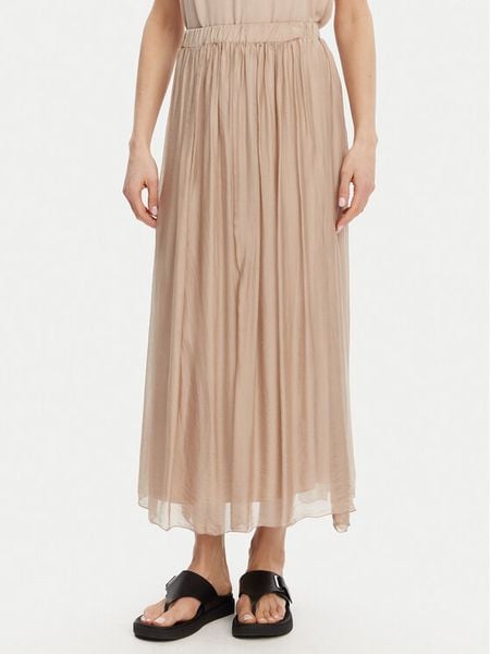 ViCOLO Spódnica midi TD0022 Beżowy Regular Fit. Brązowe spódnice damskie ViCOLO, m, bez wzorów, ze lnu, midi. Za 195.99 zł.