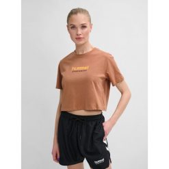 Damska koszulka crop top Hummel LGC Malu. Brązowe bluzki damskie Hummel, bez wzorów, z dżerseju, klasyczne, bez kołnierzyka, bez ramiączek. Za 113.50 zł.