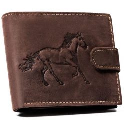 Portfel męski N992L-CHM-HORSE-BL B c. brązowy. Brązowe portfele męskie Inny, bez wzorów, z nubiku. Za 59.99 zł.