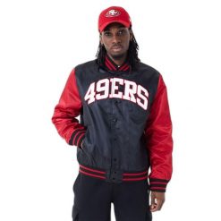 Kurtka San Francisco 49ers NFL. Czarne kurtki męskie New Era, s, bez wzorów, z poliesteru, bez kaptura. Za 763.05 zł.