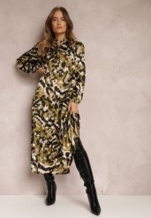 Ciemnozielona Sukienka Rozkloszowana i Luźna Gada. Zielone sukienki damskie Renee, na co dzień, m, bez wzorów, eleganckie, bez kołnierzyka, bez ramiączek, midi, rozkloszowane. Za 159.99 zł.