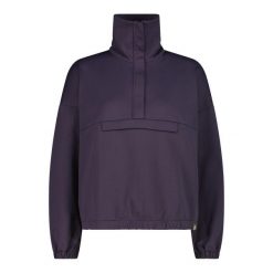 Damski sweter 1/2 zip CMP. Fioletowe swetry nierozpinane damskie CMP, bez wzorów, eleganckie, bez kołnierzyka, bez ramiączek. Za 323.50 zł.