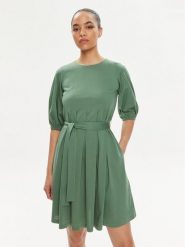 Weekend Max Mara Sukienka codzienna Jumbo 2415621072 Zielony Regular Fit. Zielone sukienki damskie Weekend Max Mara, na co dzień, l, bez wzorów, z bawełny, bez kołnierzyka, bez ramiączek, proste. Za 489.99 zł.