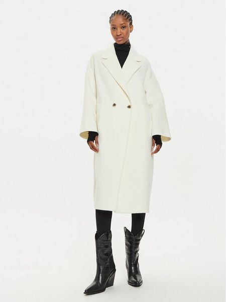 ViCOLO Płaszcz wełniany TS0006 Écru Regular Fit. Płaszcze damskie ViCOLO, m, bez wzorów, z syntetyku, bez kołnierzyka, bez kaptura. Za 959.99 zł.