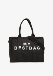 Czarna Pleciona Torebka Shopper Seviola. Czarne shopperki damskie Born2be, bez wzorów, z jeansu, bez dodatków. Za 84.99 zł.