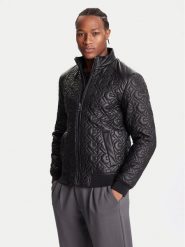 Guess Kurtka z imitacji skóry M5BL2E W1050 Czarny Regular Fit. Czarne kurtki męskie Guess, l, z aplikacjami, ze skóry, bez kaptura. Za 609.99 zł.