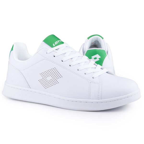 Buty męskie sportowe trampki Lotto BURGAS. Białe buty sportowe męskie Lotto, bez wzorów, casualowe, bez zapięcia. Za 129.00 zł.