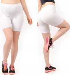 Legginsy damskie 1/2 Kolarki Krótkie Spodenki Białe S. Białe legginsy damskie LAEMI, bez wzorów. Za 22.99 zł.