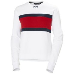 Bluza damska Helly Hansen Salt Crew. Białe bluzy damskie Helly Hansen, bez wzorów, z bawełny, bez ramiączek, bez kaptura. Za 382.00 zł.