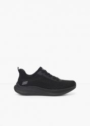 Sneakersy Skechers z pianką memory. Czarne obuwie sportowe damskie bonprix, bez wzorów, bez zapięcia. Za 279.99 zł.