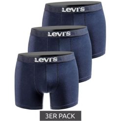 Bokserki majtki męskie Levi's Boxers 3-Pack. Niebieskie bokserki męskie Levi's®, bez wzorów, z gumy. Za 99.00 zł.