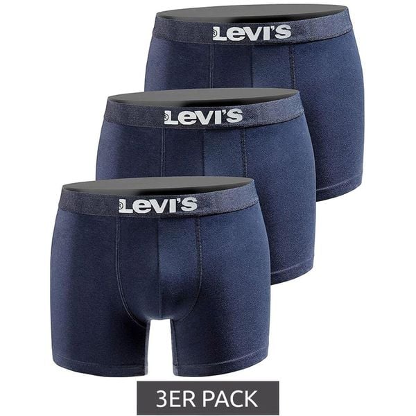 Bokserki majtki męskie Levi's Boxers 3-Pack. Niebieskie bokserki męskie Levi's®, bez wzorów, z gumy. Za 89.89 zł.