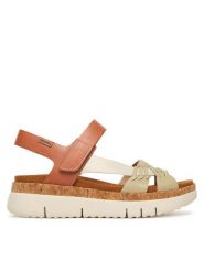 Pikolinos Sandały Palma W4N-0968C3 Écru. Sandały damskie Pikolinos, bez wzorów, ze skóry, bez obcasa, na płaskiej podeszwie, bez zapięcia. Za 559.99 zł.