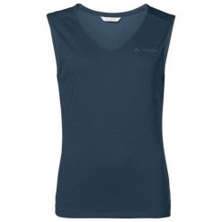 Koszulka trekkingowa damska Vaude Essential Top. Niebieskie koszulki sportowe damskie Vaude, bez wzorów, z poliesteru, bez ramiączek. W wyprzedaży za 70.00 zł.