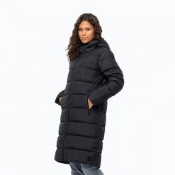Płaszcz puchowy damski Jack Wolfskin Frozen Palace. Czarne płaszcze damskie Jack Wolfskin, na zimę, l, bez wzorów, z puchu, bez kołnierzyka, bez kaptura. Za 1,469.00 zł.
