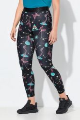 Damskie Legginsy sportowe szybkoschnące kieszenie z recyklingu. Czarne legginsy sportowe damskie Ulla Popken, plus size, bez wzorów, z elastanu, z podwyższonym stanem. Za 239.99 zł.