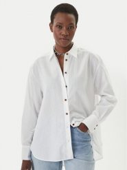 HUGO Koszula Erigeron 50559507 Biały Relaxed Fit. Białe koszule damskie Hugo, bez wzorów, z bawełny, bez kołnierzyka, bez ramiączek. Za 699.99 zł.