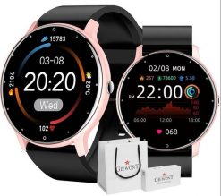 Smartwatch Giewont Smartwatch Giewont Sport Around GW120-3 - Rose Gold/Black Effect. Czarne zegarki smartwatch Giewont, bez wzorów. Za 130.66 zł.