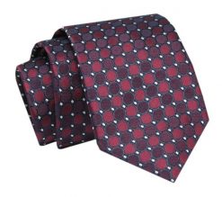 Krawat - ALTIES - Odcienie Bordo, w Grochy. Czerwone krawaty i muchy Alties, bez wzorów, z tkaniny, eleganckie. Za 49.00 zł.