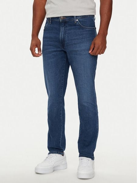 Wrangler Jeansy River 112356835 Niebieski Tapered Fit. Niebieskie jeansy męskie Wrangler, z bawełny. Za 279.00 zł.