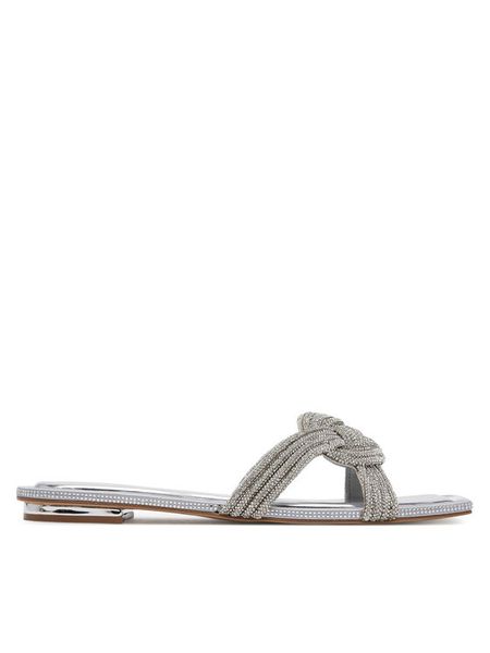 Aldo Klapki Karlina 13966766 Srebrny. Szare klapki damskie Aldo, bez wzorów, z materiału, bez obcasa, bez zapięcia. Za 509.99 zł.