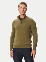 HUGO Sweter San Quintus-C2 50574143 Khaki Regular Fit. Brązowe swetry męskie Hugo, m, bez wzorów, z bawełny, bez kołnierzyka, bez ramiączek. Za 549.99 zł.