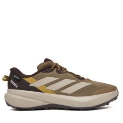 Trekkingi adidas. Brązowe buty zimowe męskie Adidas, bez wzorów, z gore-texu, bez obcasa, bez zapięcia. Za 529.99 zł.