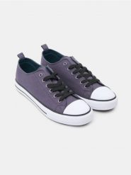 Sznurowane trampki - szary. Szare trampki męskie Sinsay, bez wzorów, bez zapięcia. Za 29.99 zł.
