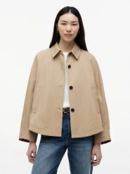 Tommy Hilfiger trencz Kobiety Bawełna brązowy, 36. Brązowe płaszcze damskie Tommy Hilfiger, bez wzorów, z bawełny, eleganckie, bez kołnierzyka, bez kaptura. Za 1,099.95 zł.