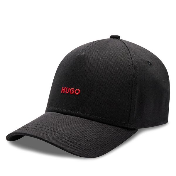 Czapka z daszkiem HUGO. Czarne czapki damskie Hugo, bez wzorów. Za 144.99 zł.
